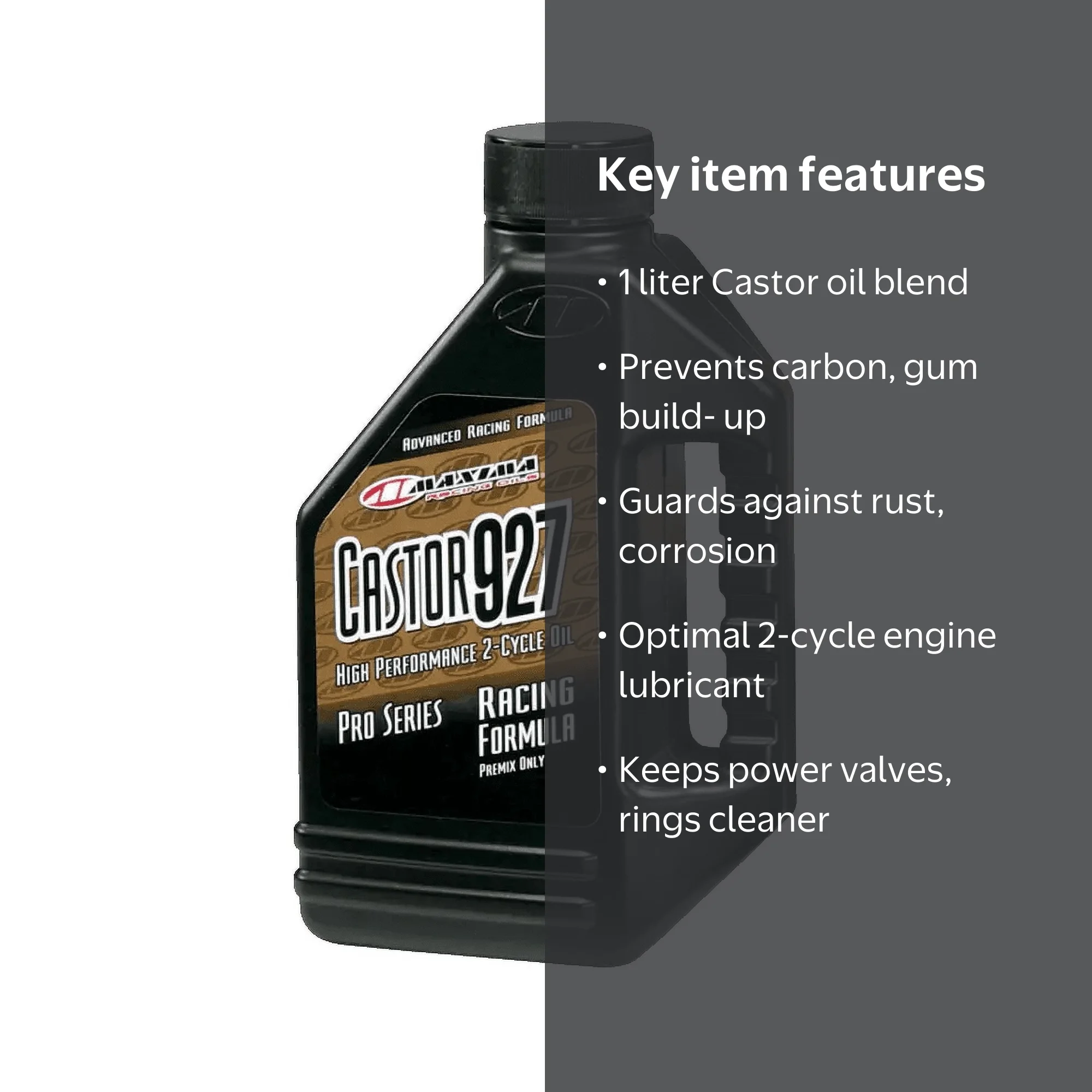 Maxima 23901 1L Castor 927 2-Stroke Engine Oil, Ultimate Lubricant