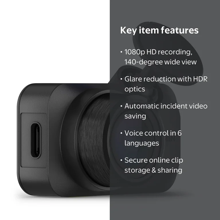 GARMIN, Dash Cam, Mini 3, Ultracompact 1080p HD with 140-degree GARMIN, Dash Cam, Mini 3, Ultracompact 1080p HD with 140-degree