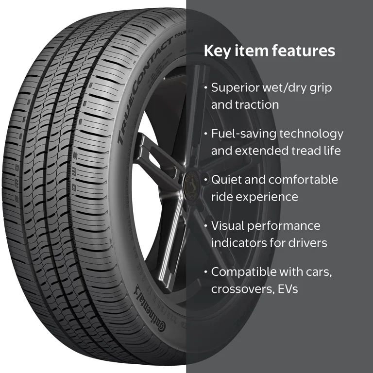 Continental, Passenger Tire, 195/65R15 91H, All Season - Walmart.com