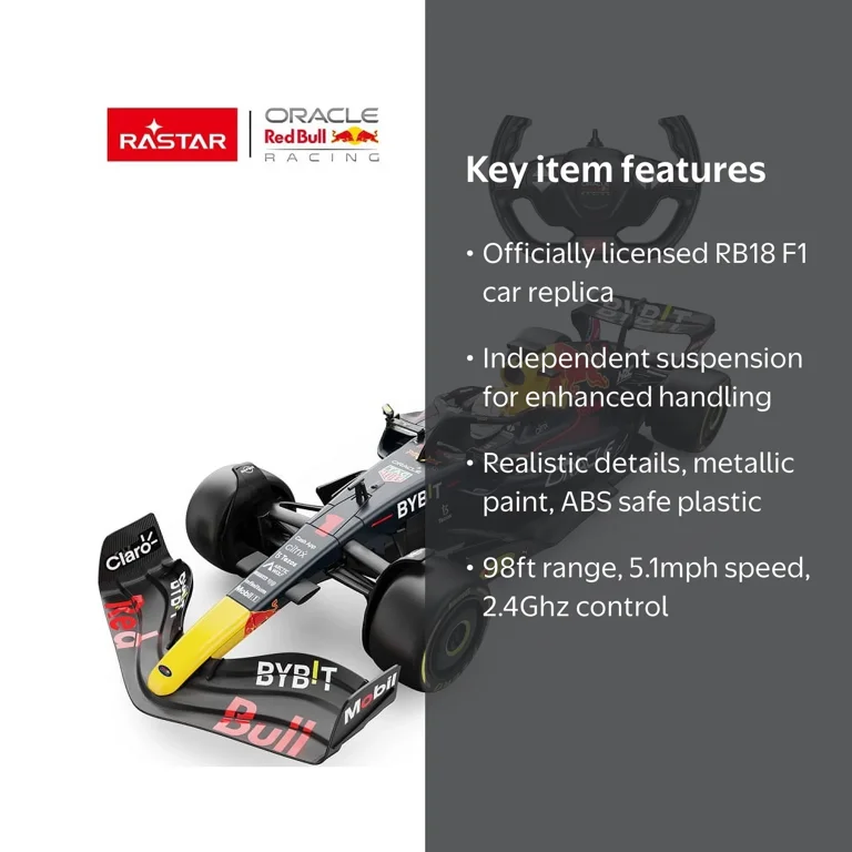 Rastar, Radio Control Car, Oracle Red Bull Racing RB18, 1/12 scale