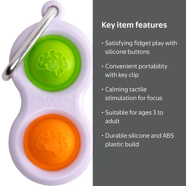 Fat Brain 1 Simple Dimpl Keychain in Orange Lime 27085 - Walmart.com