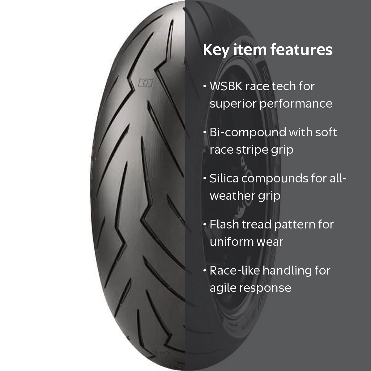 Pirelli, Diablo Rosso III Rear Sportbike Motorcycle Tire, 180