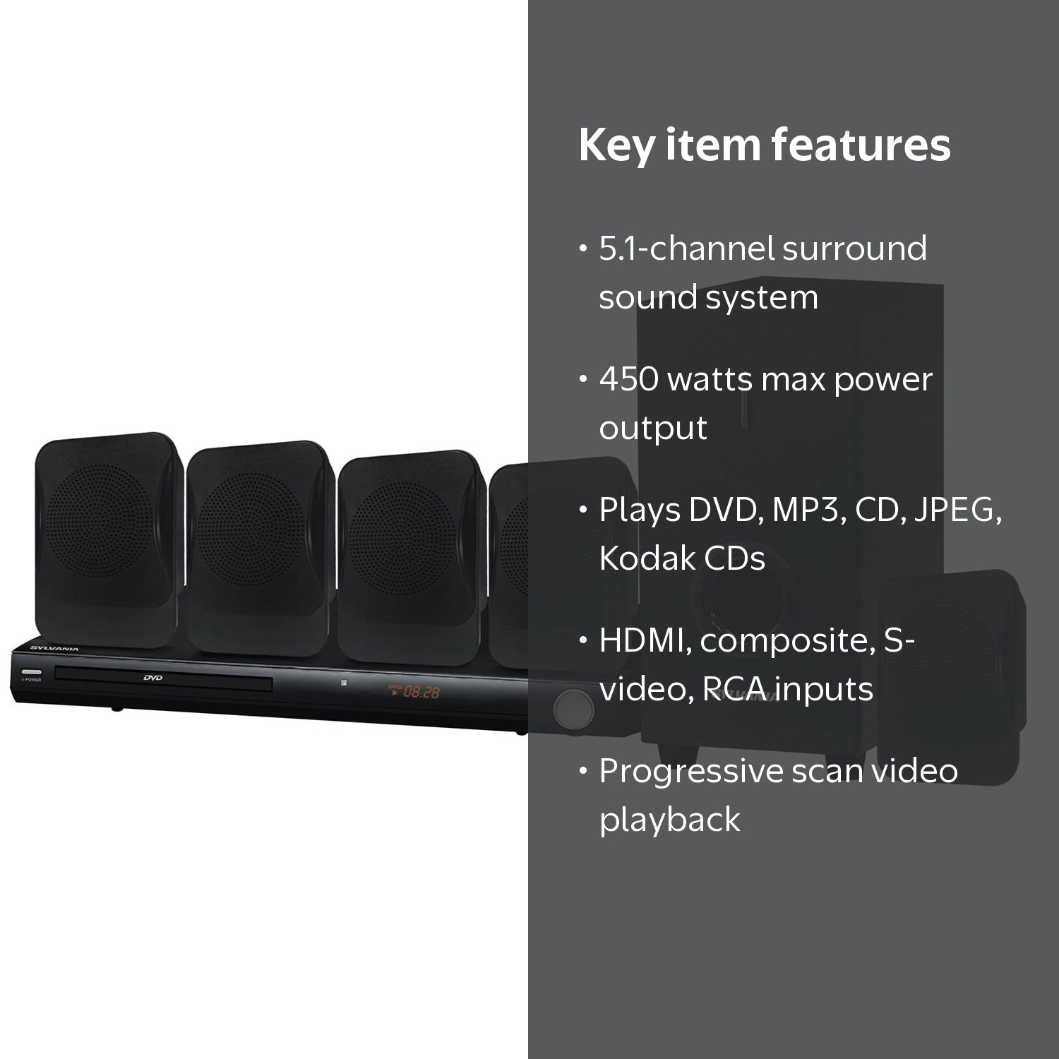 Sylvania SDVD5089 5.1-Channel 450-Watt DVD Home Theater System