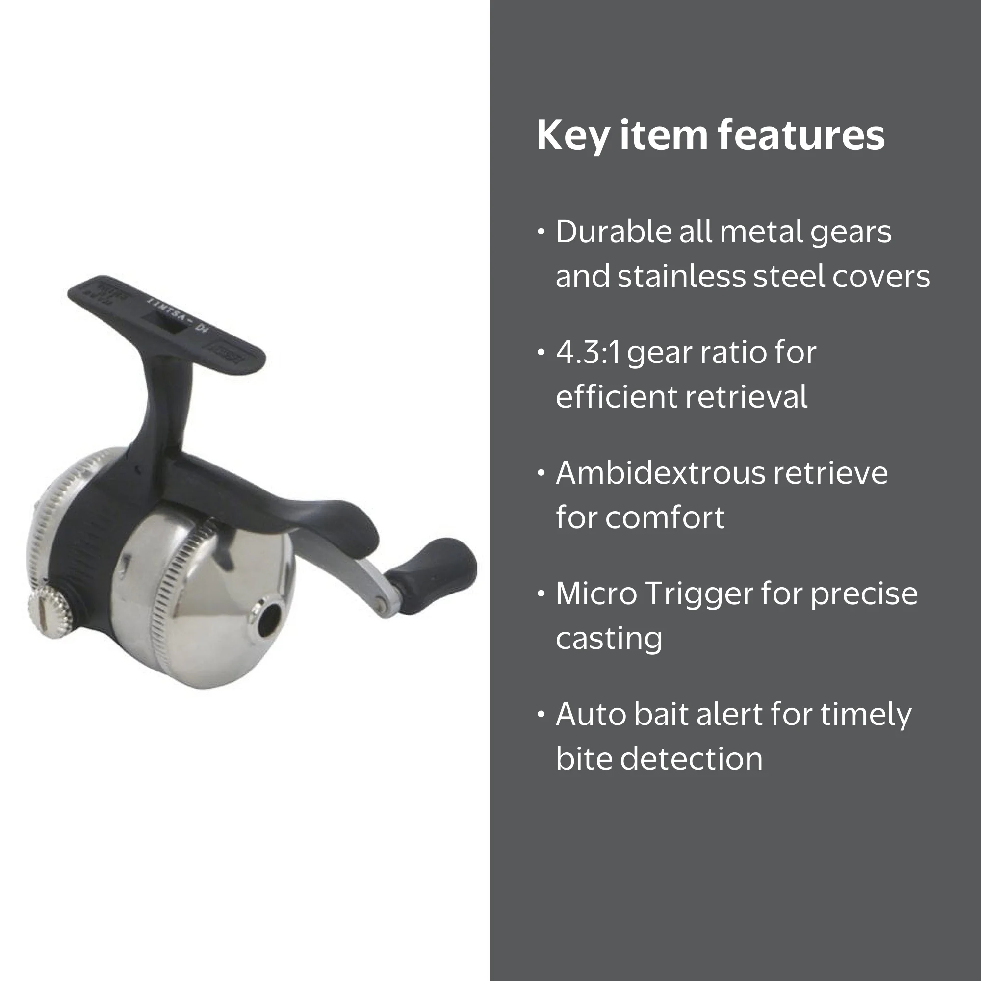 Zebco Authentic 11 Ambidextrous Micro Trigger Fishing Reel 4.3:1