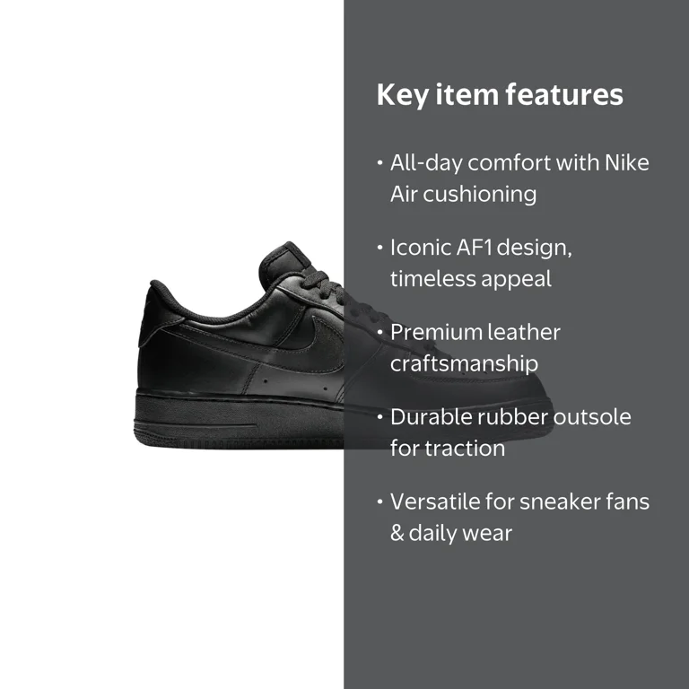 Men's Nike Air Force 1 '07 Black/Black (CW2288 001) - 10.5