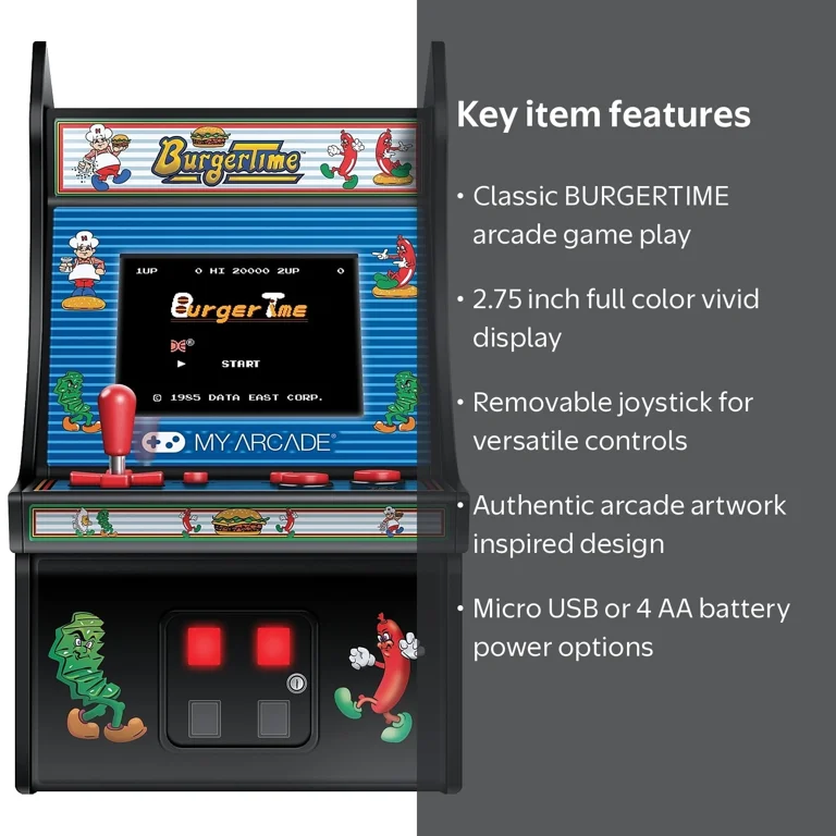 My Arcade, Micro Arcade, 6 inch Retro Burgertime, Classic game