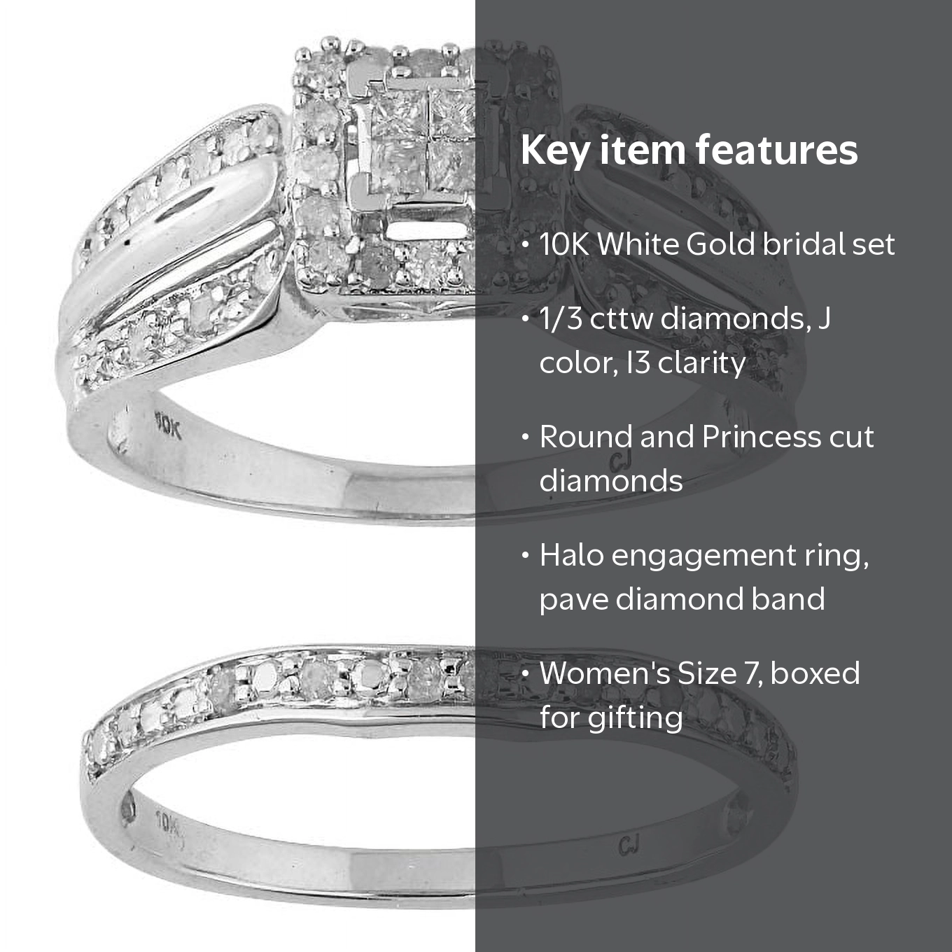 Forever Bride 0.33ct (J,I3) Round Princess Diamond Engagement