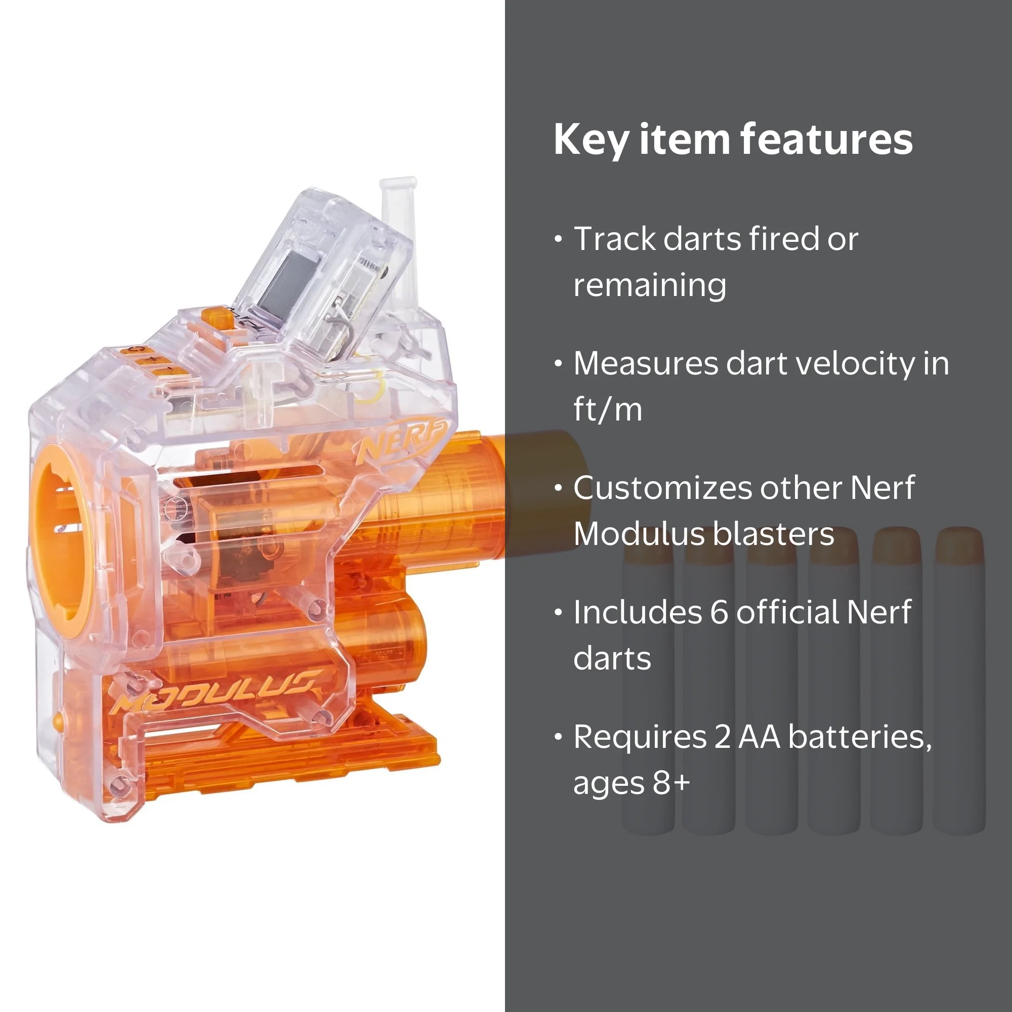 Nerf Modulus Ghost Ops ChronoBarrel Accessory with Dart Counting