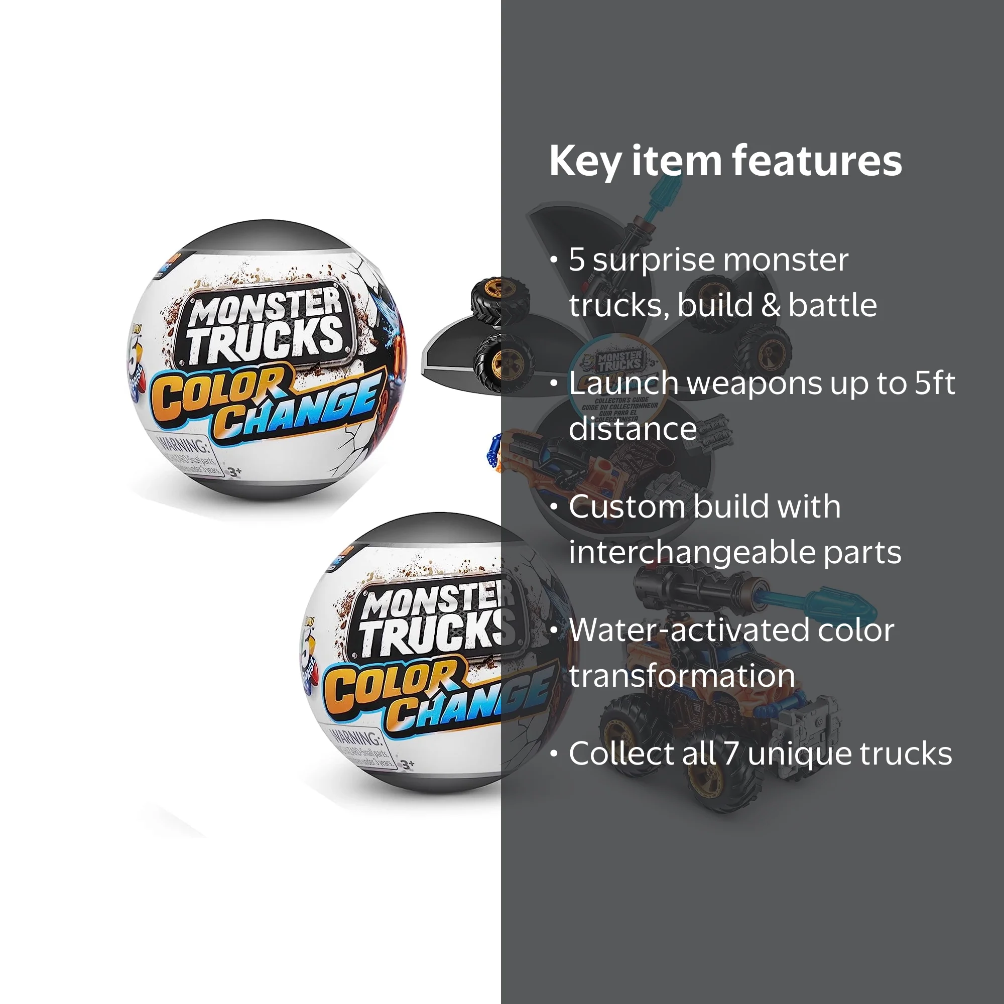 5 Surprise Monster Trucks Series 3 Color Change by ZURU