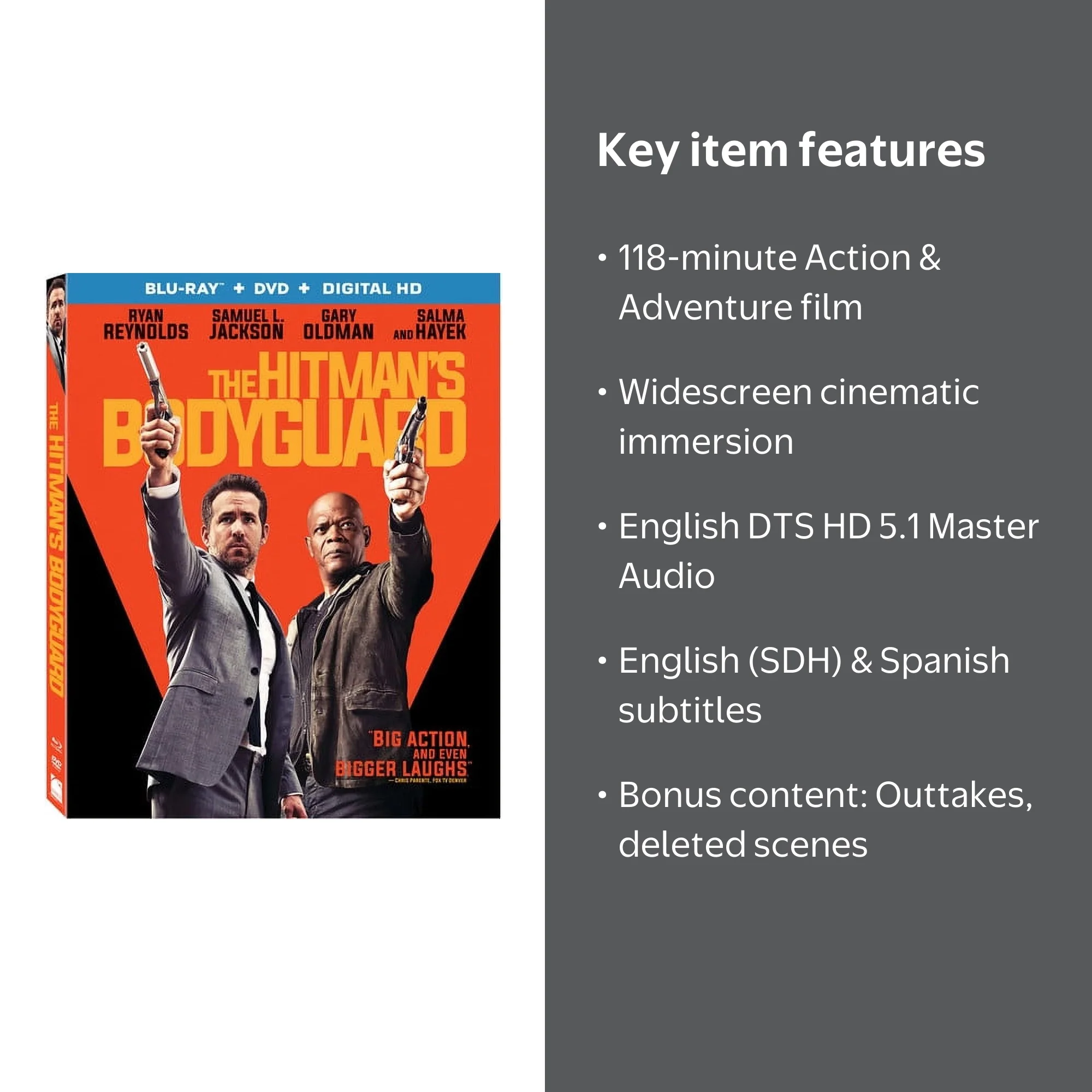 【中古】「非常に良い」Hitman's Bodyguard [Blu-ray] The Hitman's Bodyguard (Blu-ray + DVD) - Walmart.com