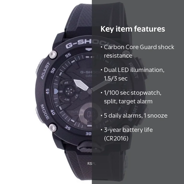 Casio G-Shock, Men's Watch, GA-2000S-1A, Carbon Core Guard