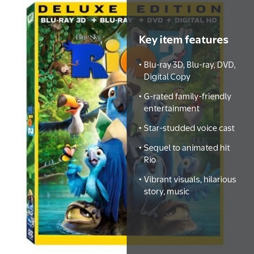 Rio 2 (Blu-ray 3D + Blu-ray + DVD + Digital Copy) - Walmart.com