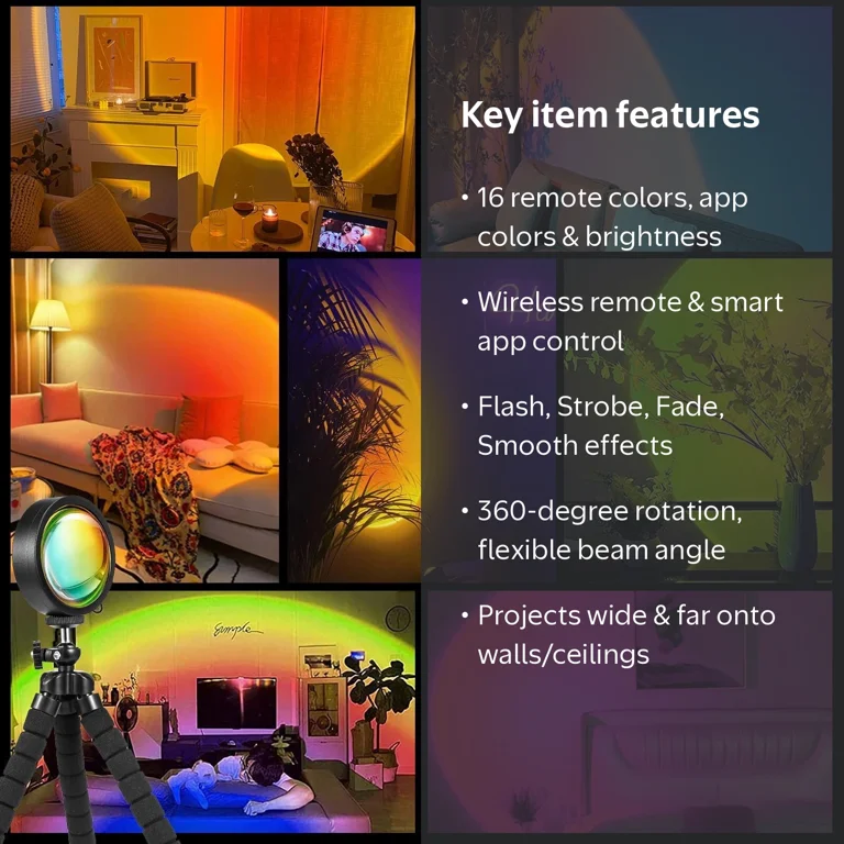 BeishT, Sunset Lamp Projector, Black, Multiple Colors - Walmart.com