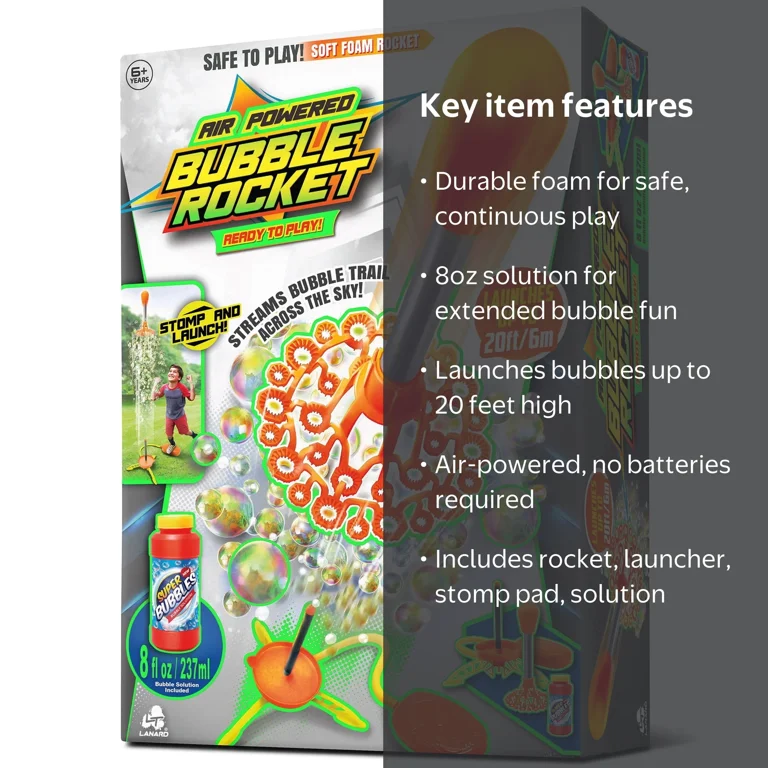 Lanard: Air Powered Bubble Rocket - Load-Stomp-Launch, Streams