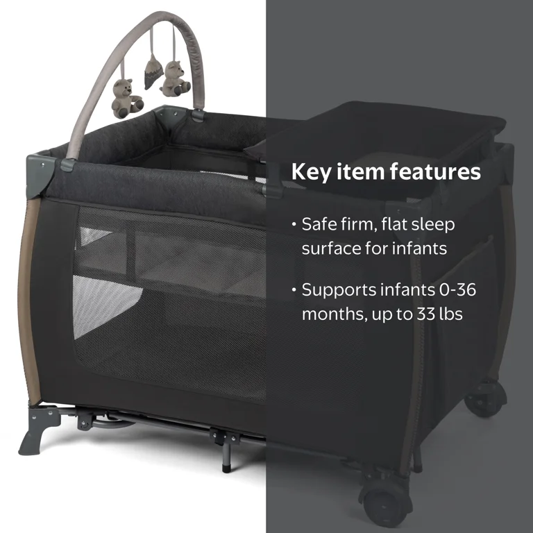 Monbebe Play Yard – Full-Size Rocking Bassinet, Removable Changer