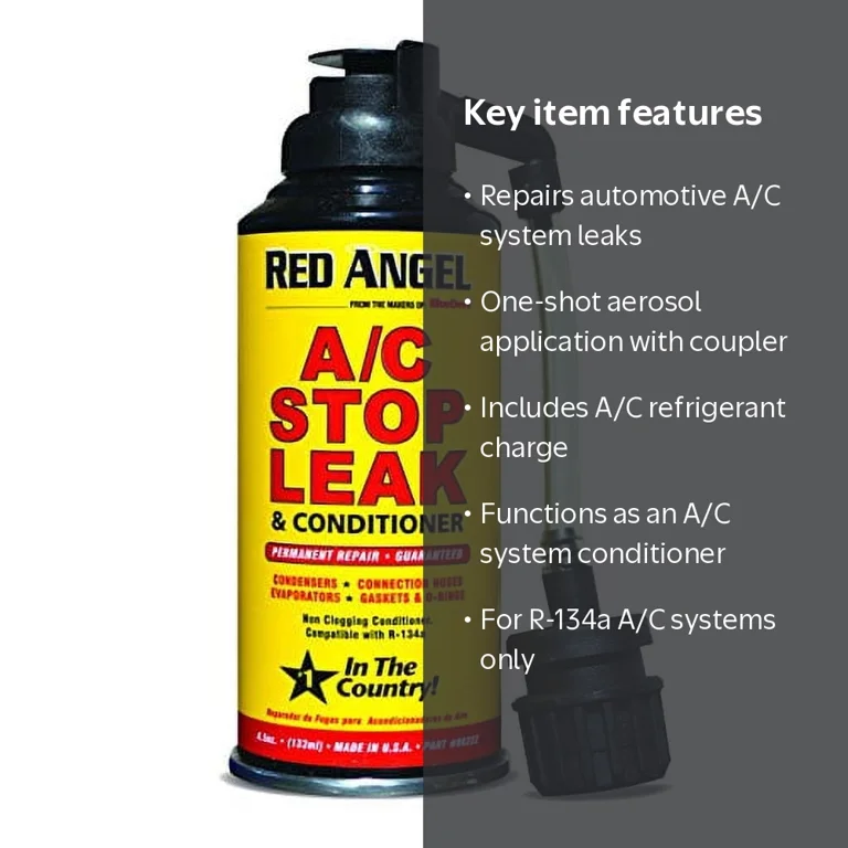 Red Angel, A C Refrigerant Stop Leak, 4.5 oz, Complete Delivery