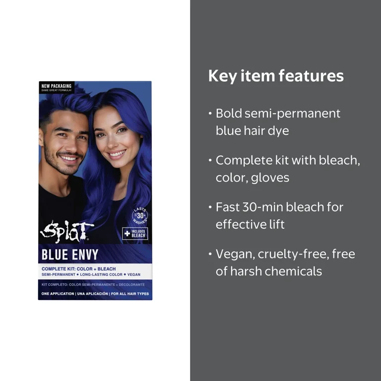 Splat Original Complete Kit, Semi-Permanent Hair Dye with Bleach