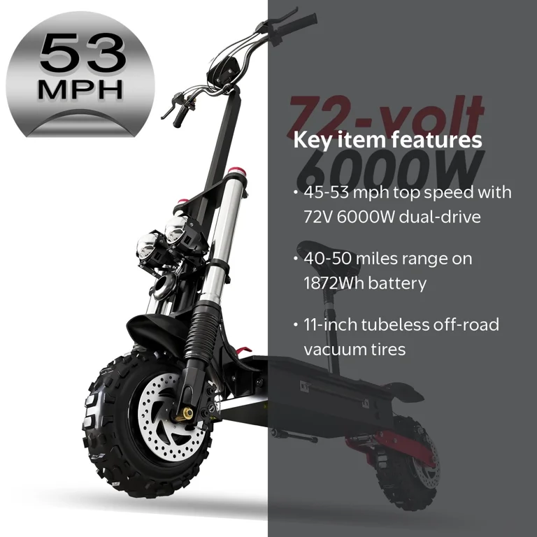 その他 ELECTRIC JU JU NATION JUEXING 72V 6000W E-Scooter, 45-50 MPH, 50 Miles Range, Off-Road