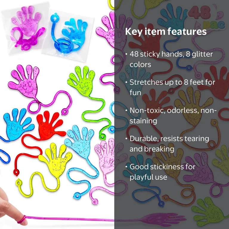 タイツ「SLAPY STICKY」CD タイツ「SLAPY STICKY」CD 75 Pcs Bulk Sticky Hands for Kids