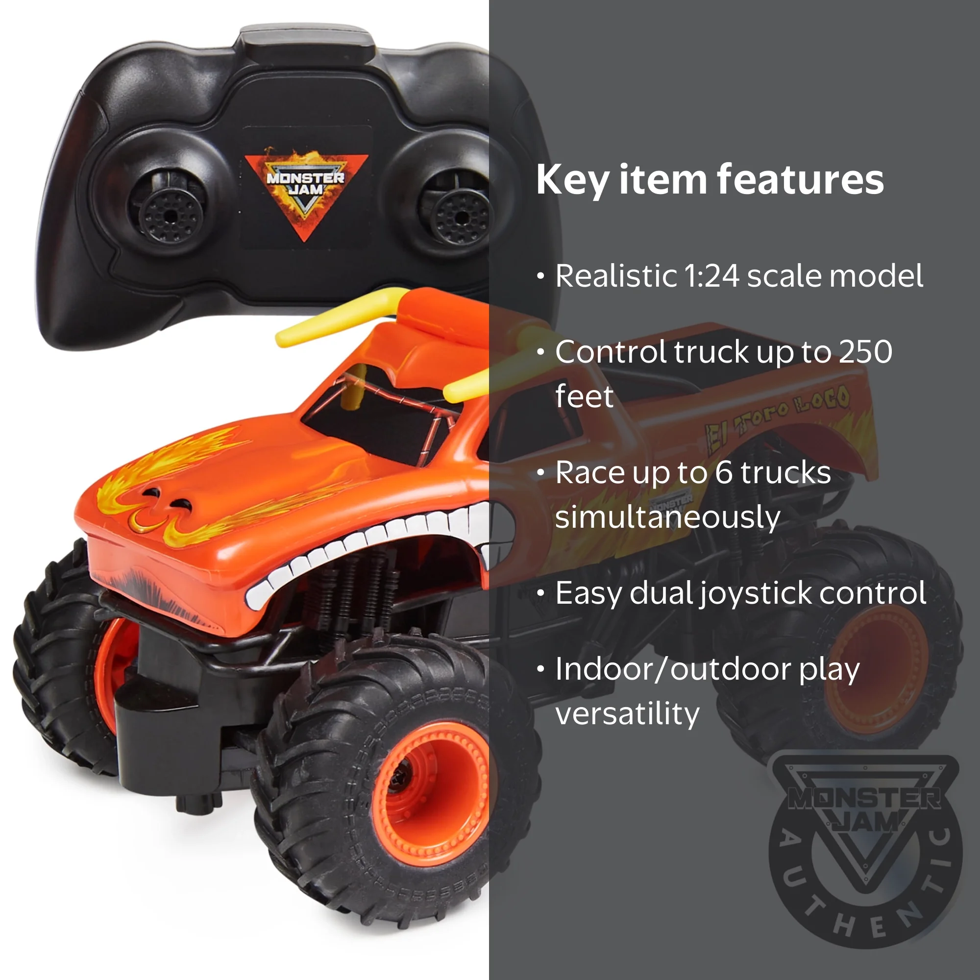 Monster Jam, El Toro Loco RC Monster Truck, 1:24 Scale, 2.4 GHz