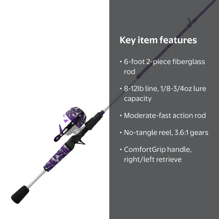 best spincast fishing pole combo Synergy 6' Stainless steel pick Zebco 33 Salt Fisher 6