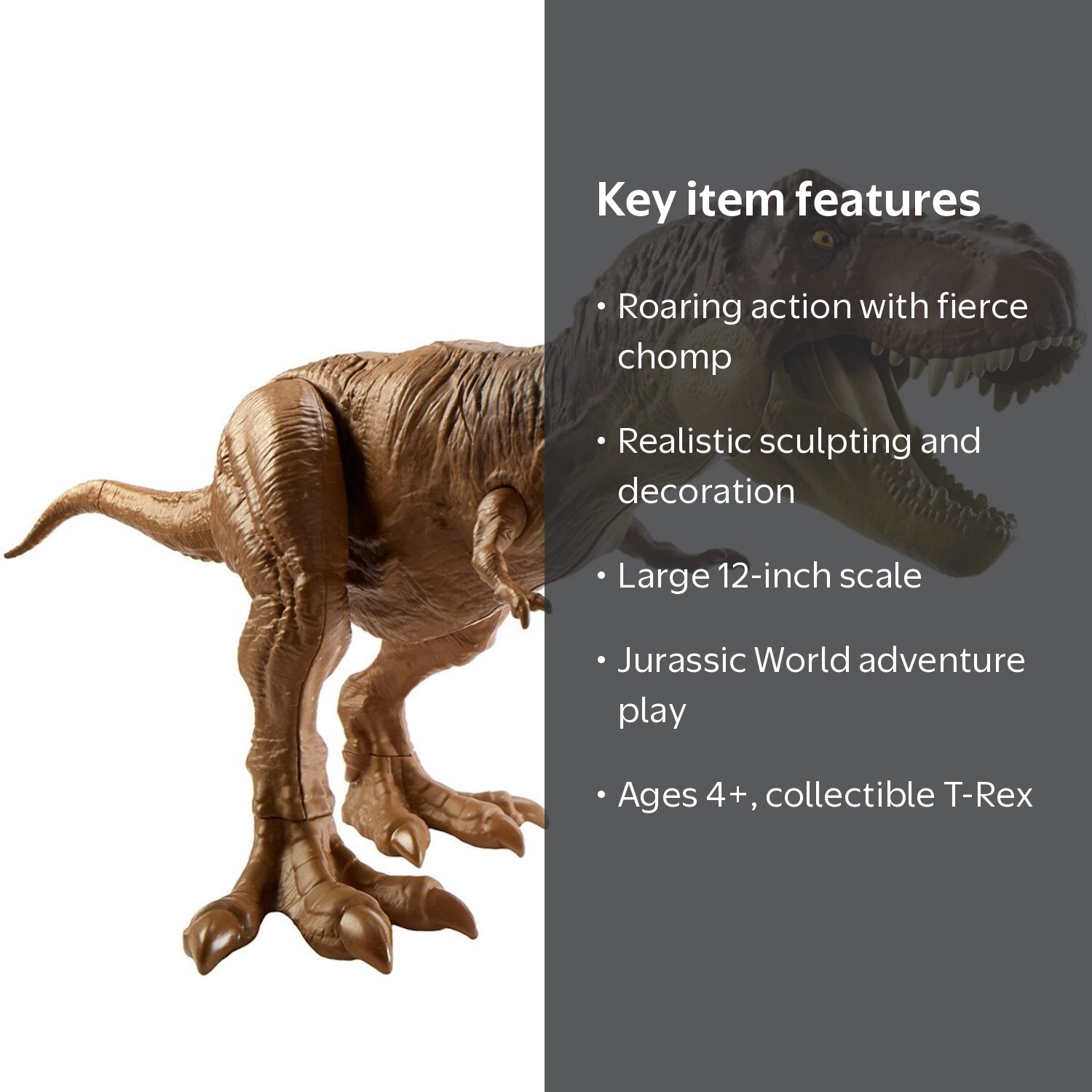 Mattel Jurassic World Tyrannosaurus Rex Action Figure, 12-Inch