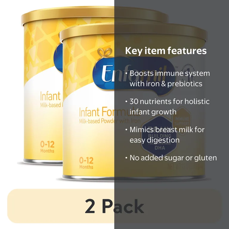 2 pack) Enfamil Infant Powder Baby Formula with Iron 12.5 oz Can