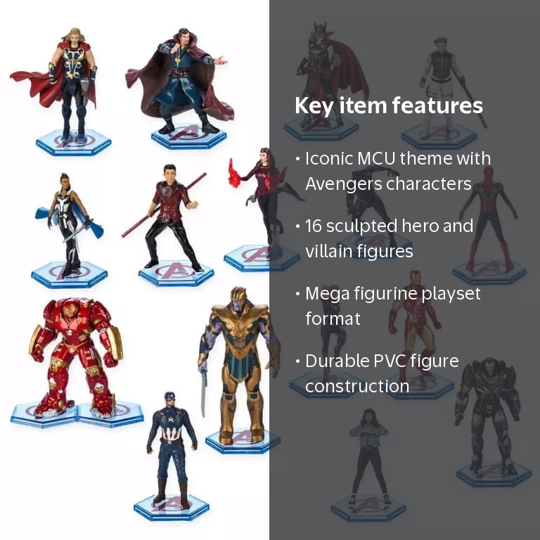 MARVEL MEGA FIGURE SETマーベルメガフィギュアセット Marvel Avengers 16-Piece PVC Mega Figurine Playset (2024