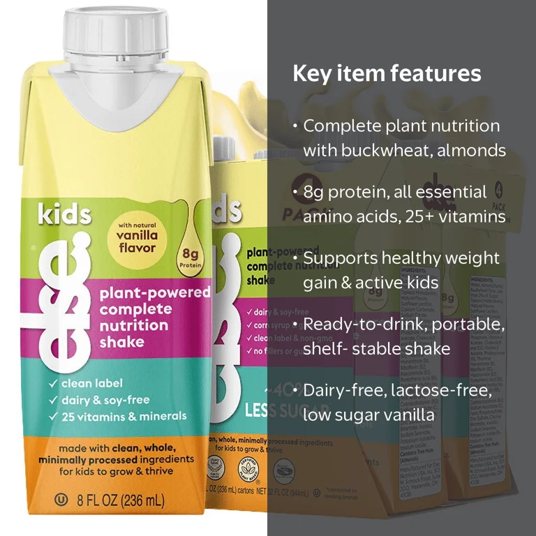 Else Nutrition Kids Nutritional Shake, Vanilla 4pk - Walmart.com