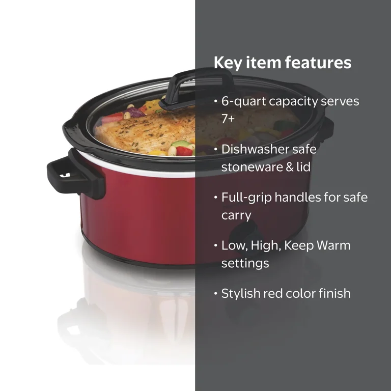 Free Shipping! Hamilton Beach Slow Cooker, 6 Quart Large Capacity