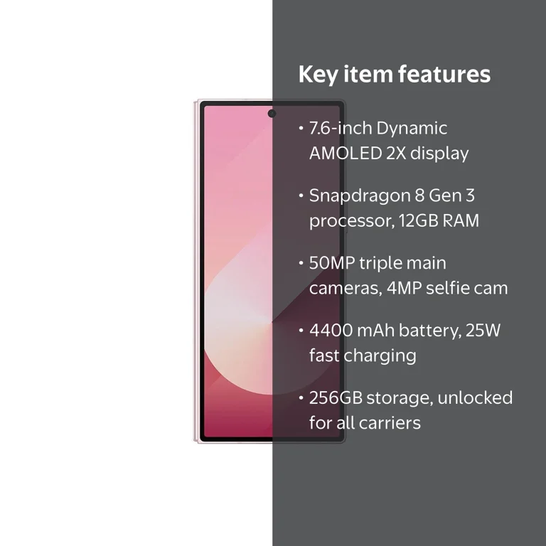 Unlocked Samsung Galaxy Z Fold 6 5G F956U1 Cell Phone 256GB 12GB