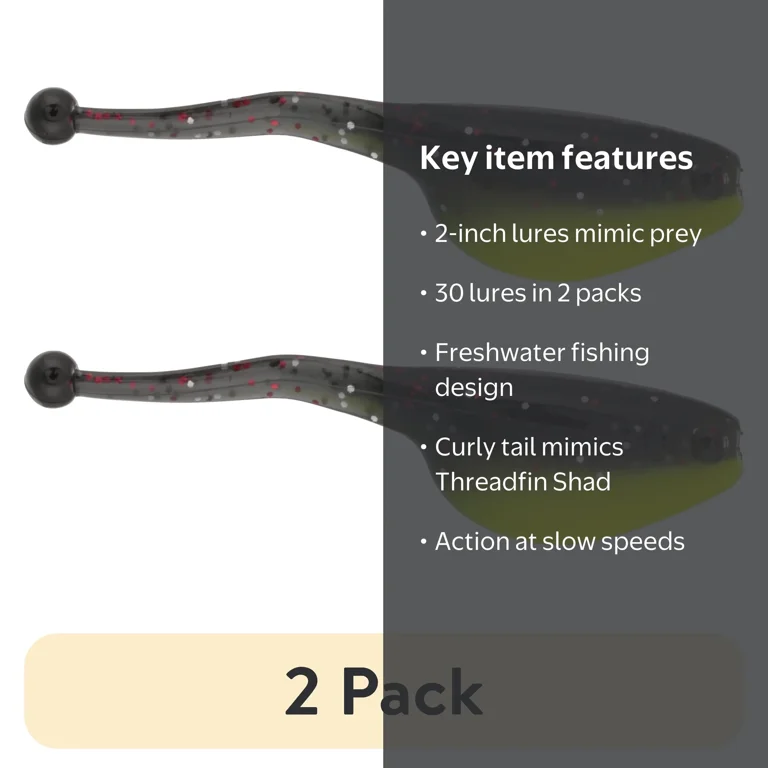 2 pack) Strike King Mr Crappie Shadpole Tuxedo Black/Chartreuse