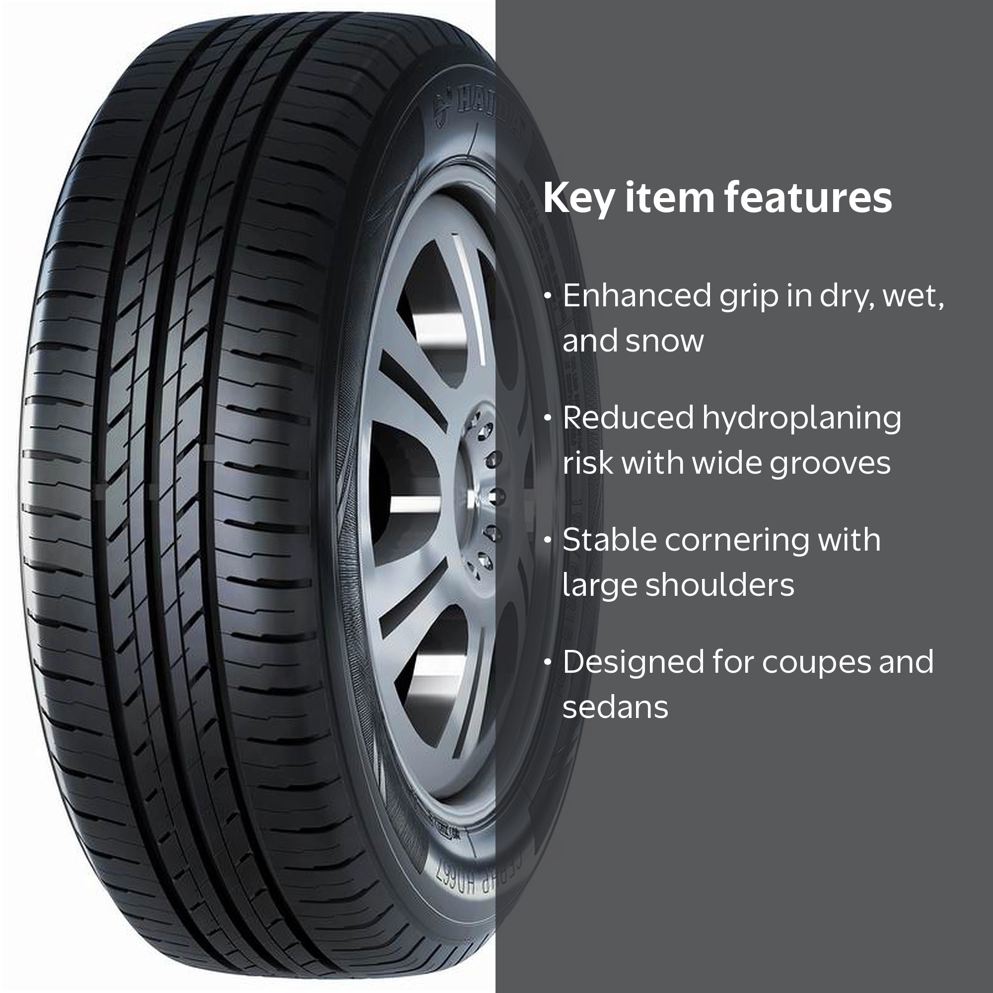 Haida, Passenger Tire, All Season, 165/65R14, 79H, Black - Walmart.com