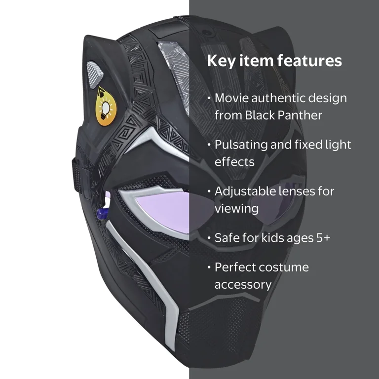 Marvel, Vibranium Power FX Mask, Black Panther, for Kids 5+