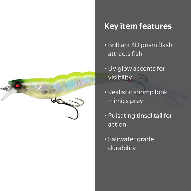 Yo-Zuri Crystal 3D Shrimp (SS), 90mm, 3-1/2