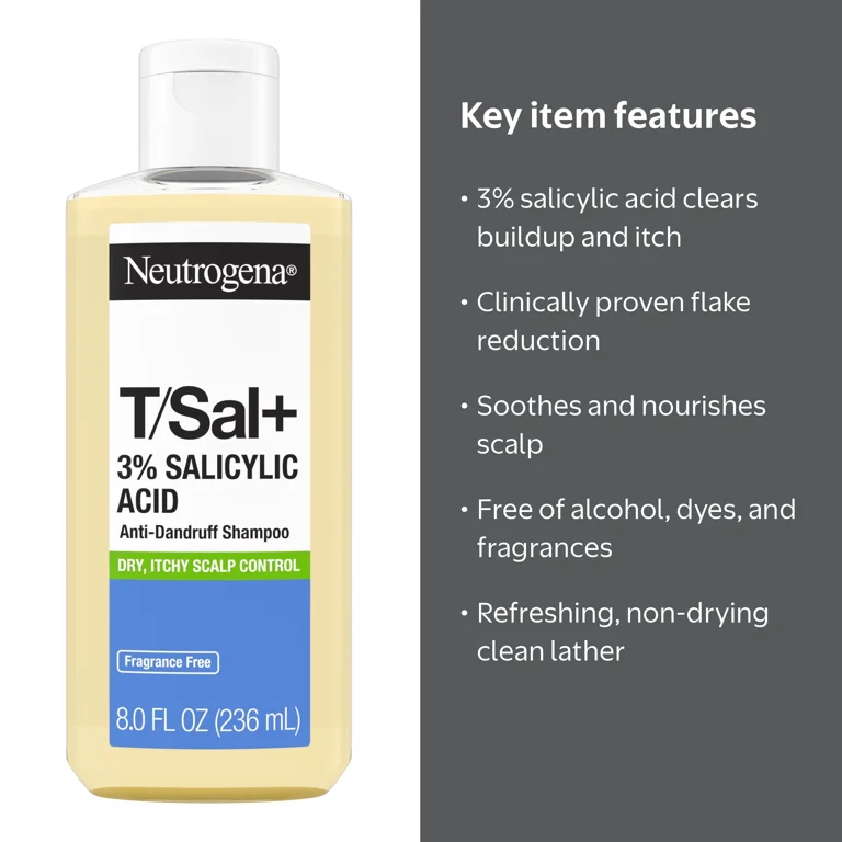 Neutrogena T/Sal+ Anti-Dandruff Shampoo, 8 fl oz - Walmart.com