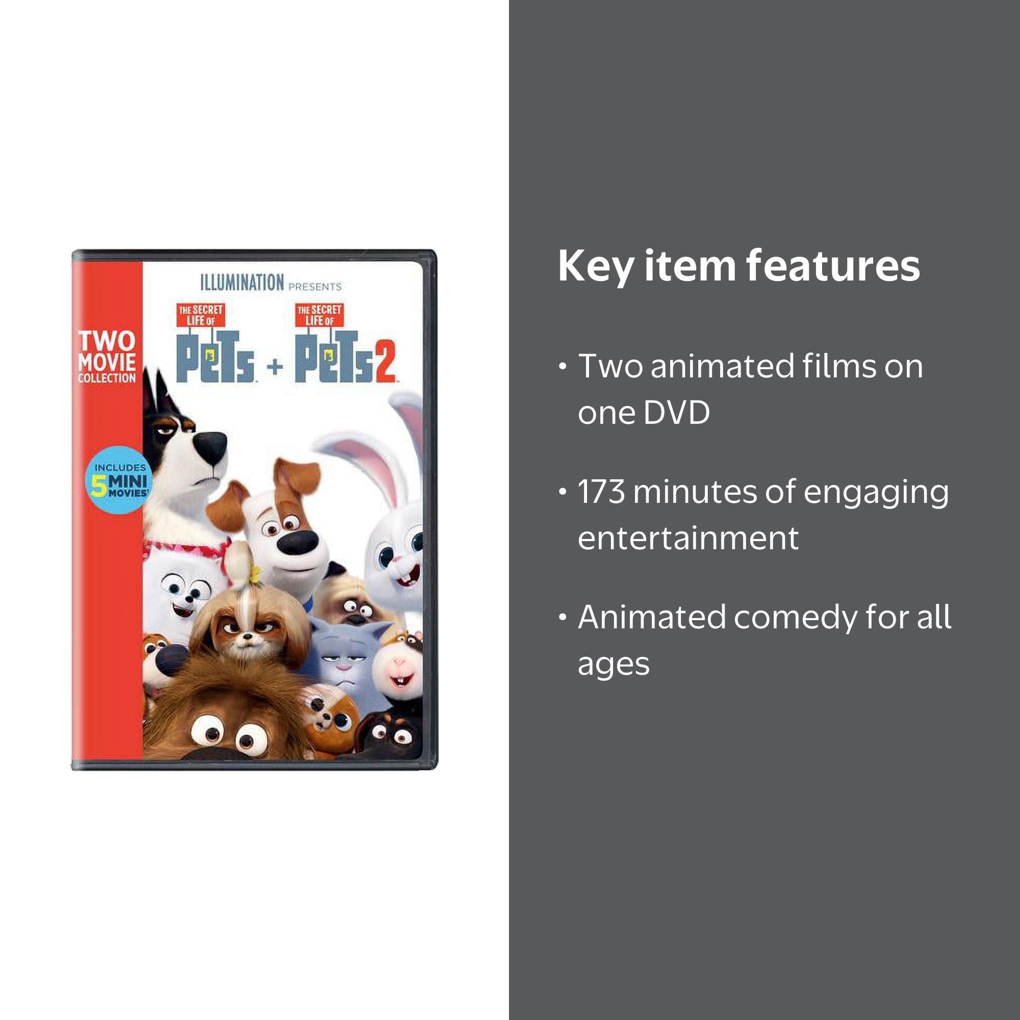 The Secret Life of Pets 2-Movie Collection DVD, Family Animated