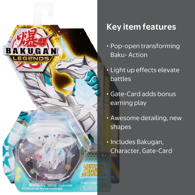 Bakugan Legends Light Up Battle Toys - Nova Pegatrix Action
