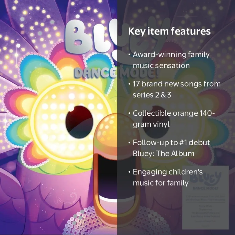 Bluey - Dance Mode Album Soundtrack - 140-Gram Orange Colored
