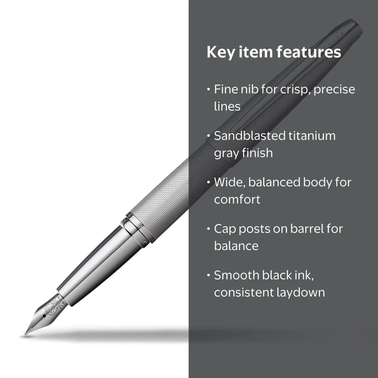 Cross ATX Sandblasted Titanium Gray Fine Nib Fountain Pen