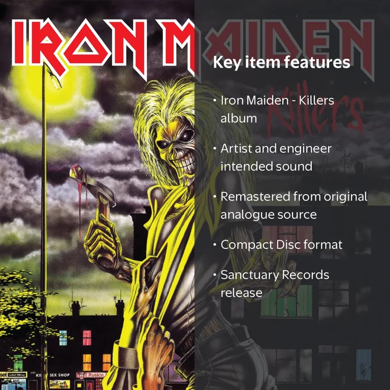 Sanctuary Records, Iron Maiden Killers 1981 Remastered CD, Compact