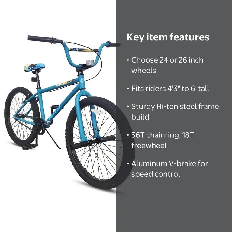 Hiland BMX Bike 24 & 26 inch, for Beginners to Advanced with 2