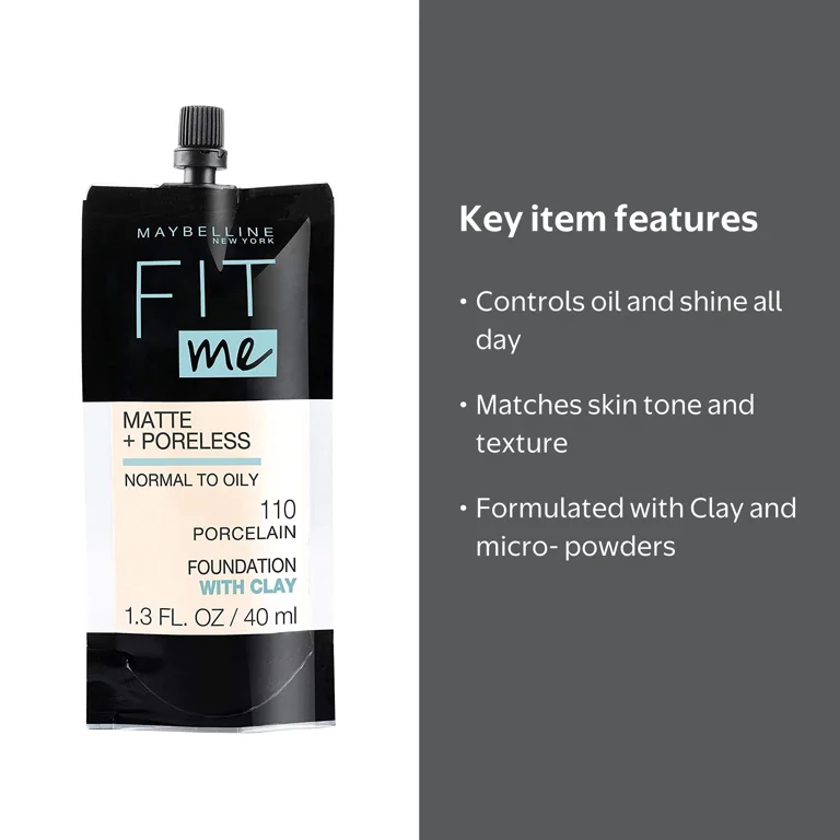 Maybelline Matte + Poreless Liquid Foundation, 110 Porcelain