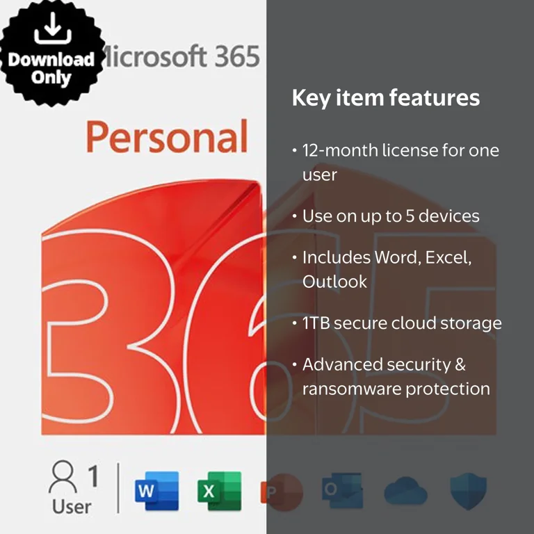 Microsoft 365 Personal (1-User License / 12-Month Subscription