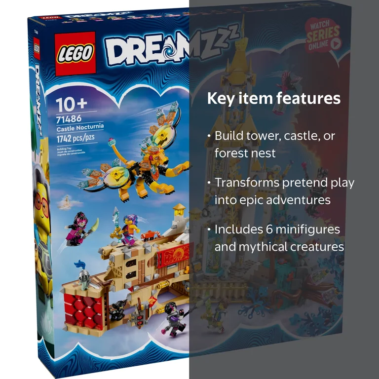 LEGO DREAMZzz Castle Nocturnia Building Toy - Pretend Play Set for