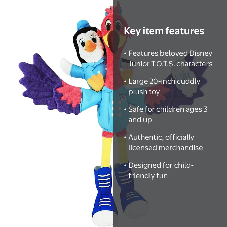 Disney Junior T.O.T.S. Pip & Freddy 20-inch Plush Toy for Ages 3+