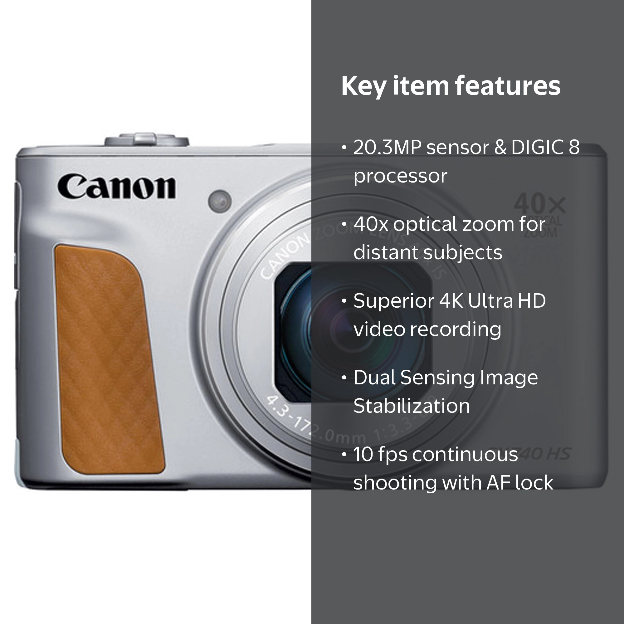 Canon Powershot SX740 HS Digital Camera (Silver) + 64GB Memory +