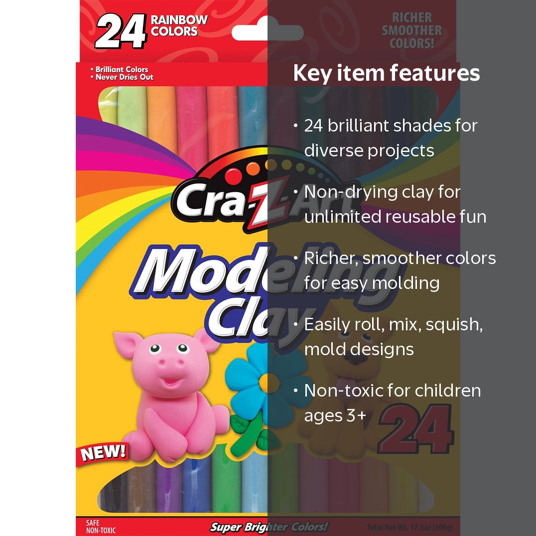 クレイクラフト Cra-Z-Art, Modeling Clay, 24ct, 24 Brilliant Colors - Walmart.com