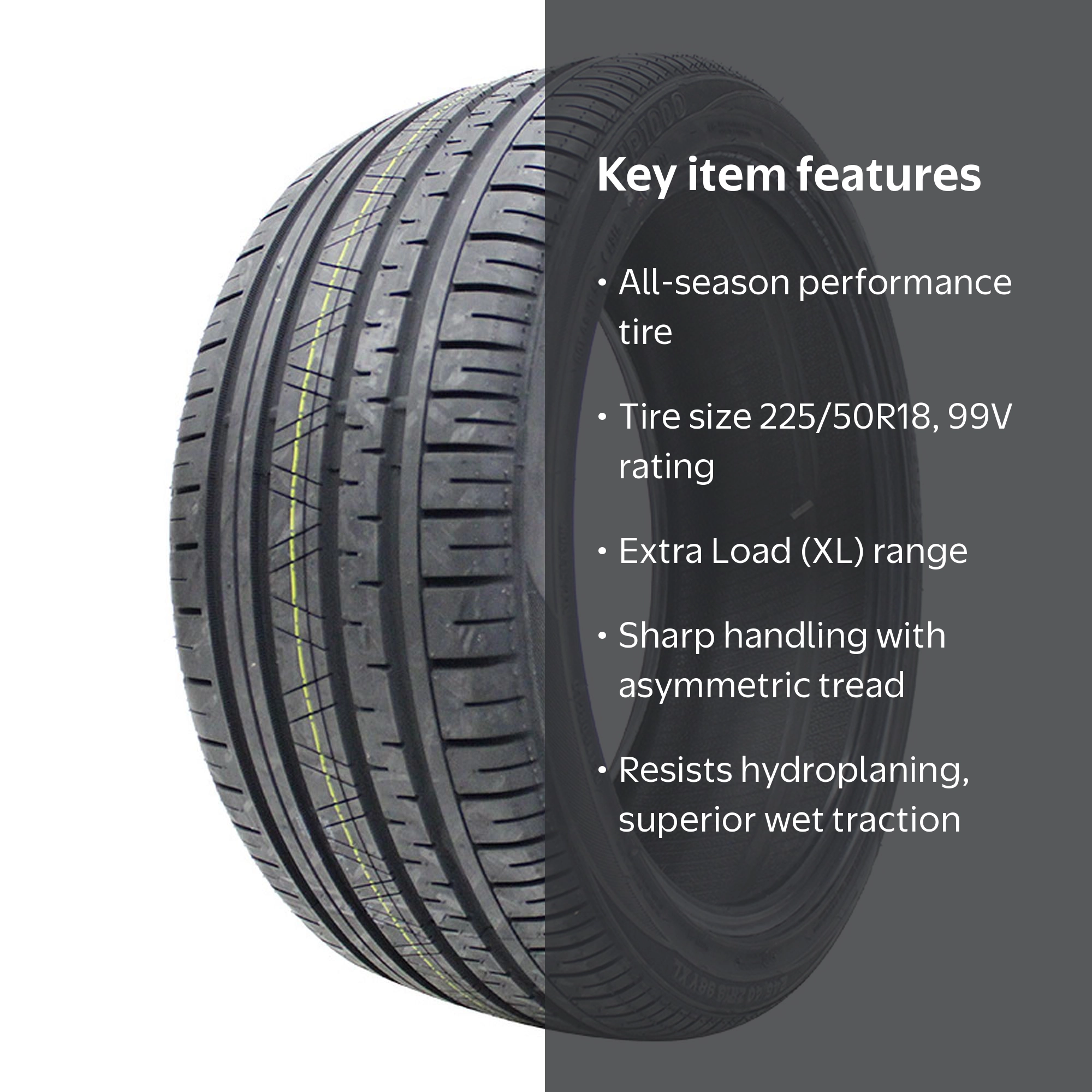 Free Shipping! Zeetex HP1000 P225/50R18 Tire with 40,000 Mile