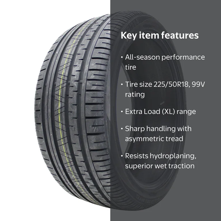 Free Shipping! Zeetex HP1000 P225/50R18 Tire with 40,000 Mile